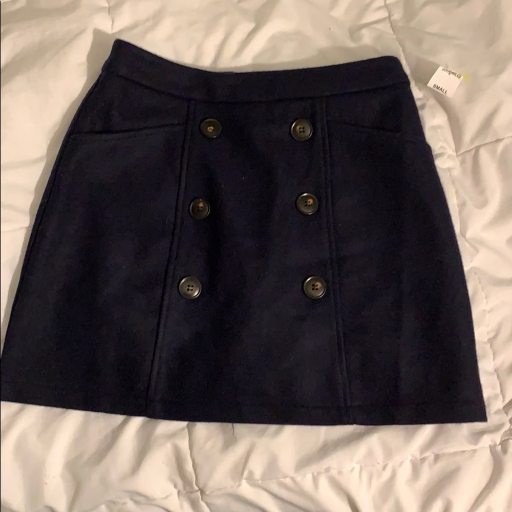 Navy Blue Button Down Skirt